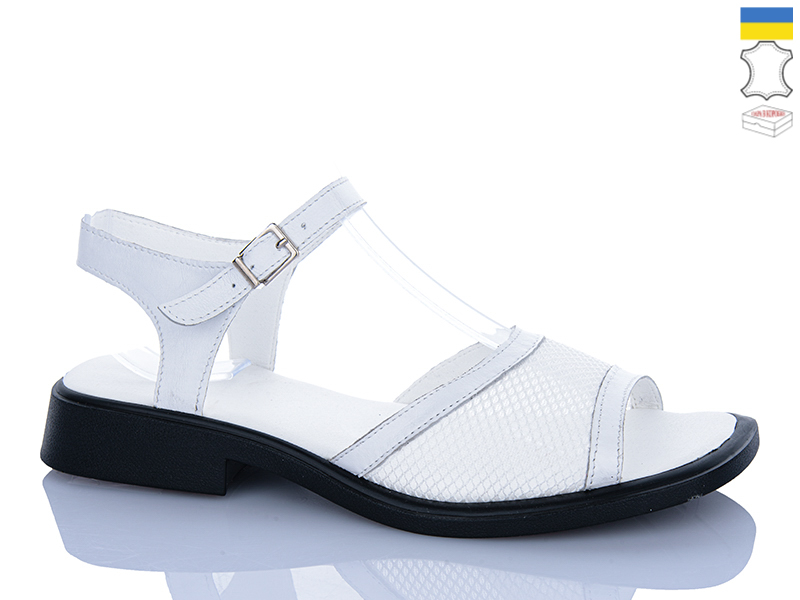 Босоножки Sali (37-42) 825 білий чор-п. (лето)