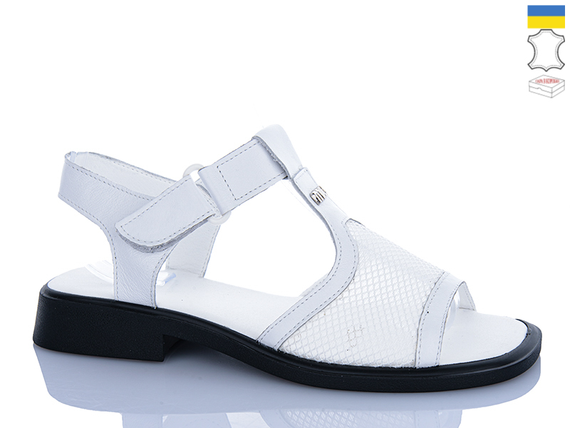 Босоножки Sali (37-42) 827 білий чор-п. (лето)