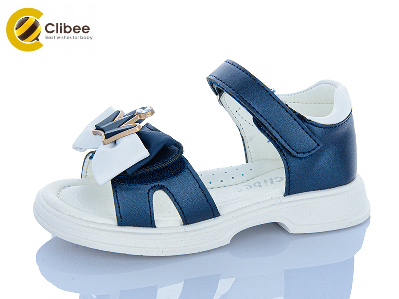 Босоножки Clibee-Apawwa (26-31) AB334 d.blue-white (лето)
