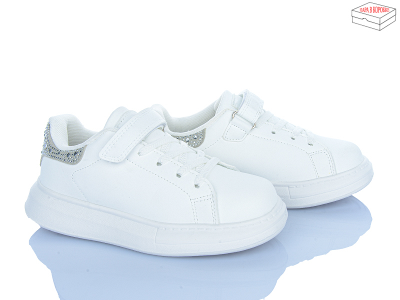 Кроссовки Apawwa (32-37) LC1192-2 white-silver (деми)