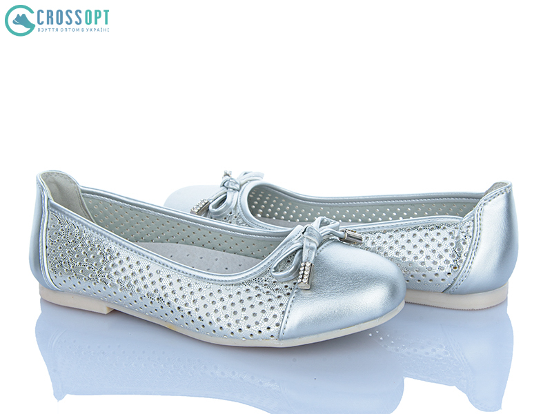 Туфли CrossOpt (31-36) D53 silver (лето)