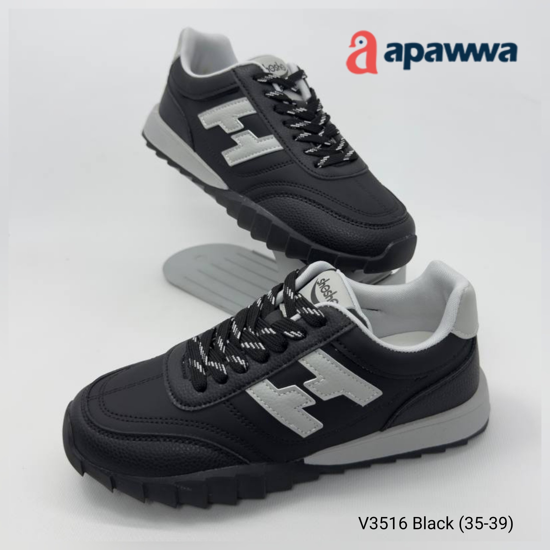Кроссовки DvaClibee (35-39) Ap-V3516 Black (деми)