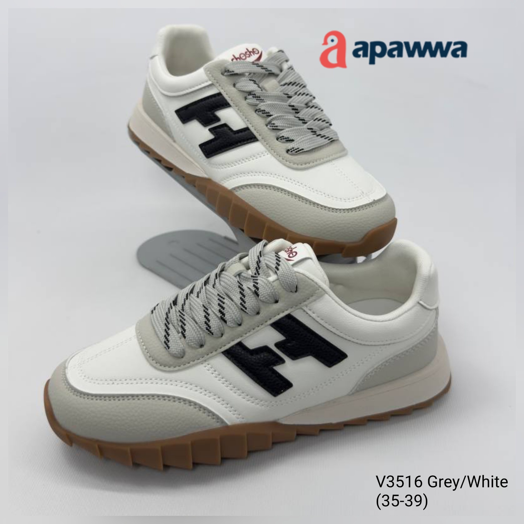 Кроссовки DvaClibee (35-39) Ap-V3516 Grey-White (деми)