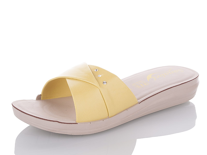 Шлепанцы Sali One (40-42) S4145 yellow батал (лето)
