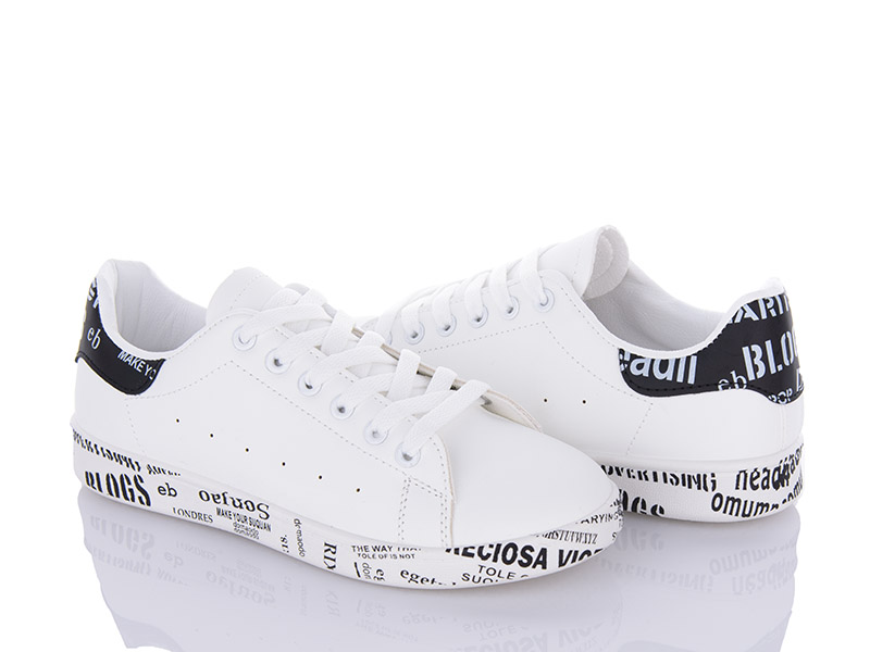 Кроссовки Violeta (36-41) 9-782 white-black (деми)