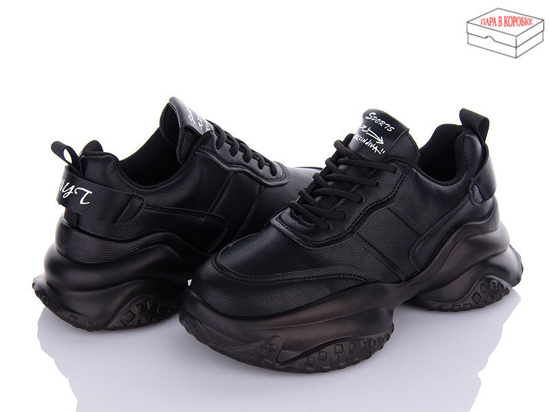 Кроссовки Ailaifa (36-41) 8110 all black (деми)