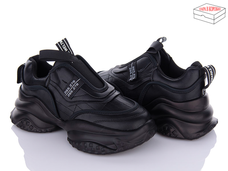 Кроссовки Ailaifa (36-41) 8117 all black (деми)