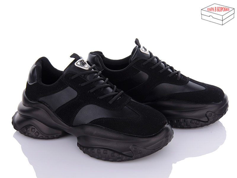 Кроссовки Ailaifa (36-41) 8118 all black (деми)