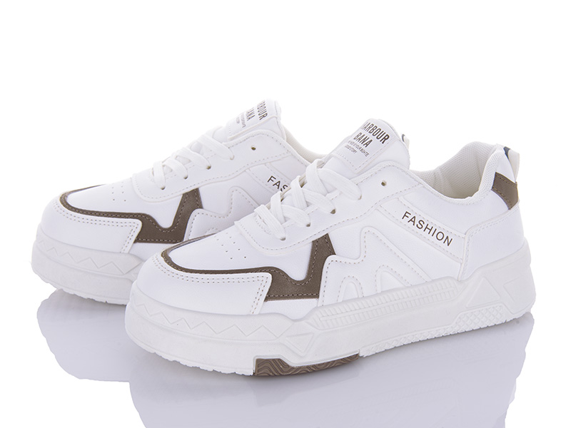 Кроссовки Violeta (37-41) 45-97 white-khaki (деми)