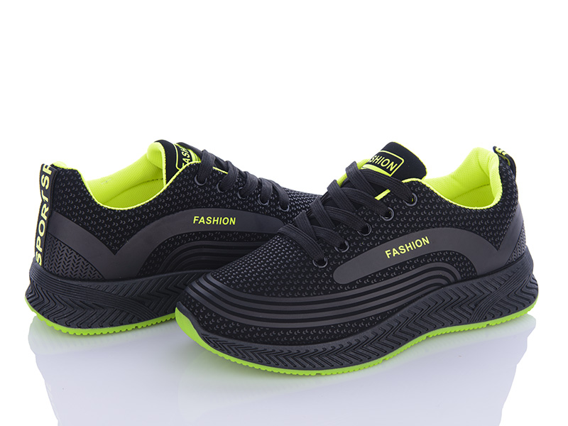 Кроссовки Violeta (36-41) 197-141 black-green (деми)