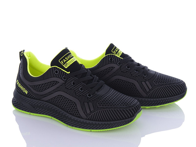 Кроссовки Violeta (40-45) 197-142 black-green (деми)