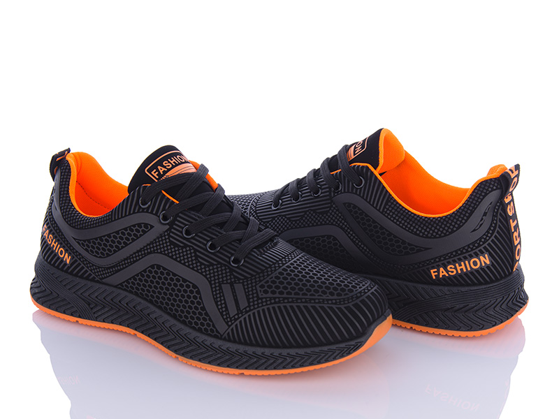 Кроссовки Violeta (40-45) 197-142 black-orange (деми)