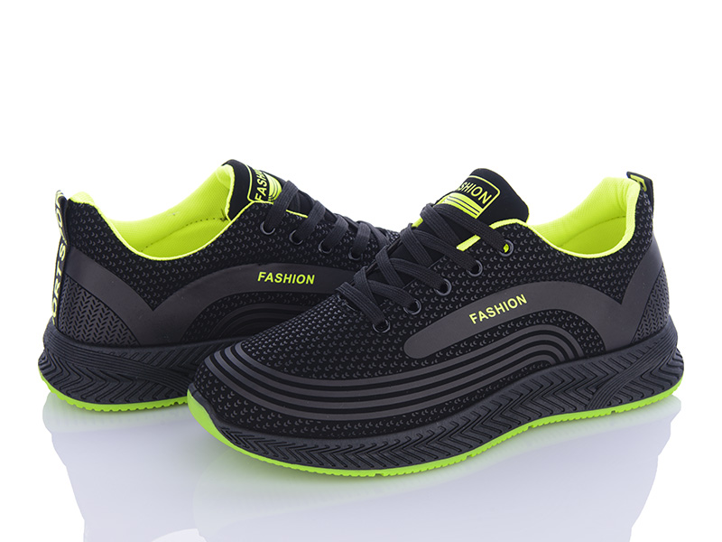 Кроссовки Violeta (40-45) 197-144 black-green (деми)