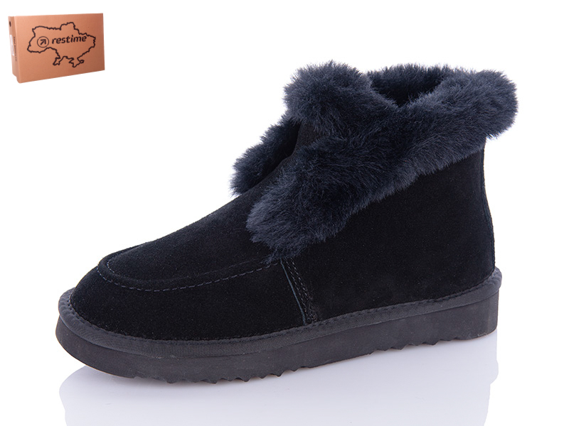 Угги Restime (36-41) YWZ23004 black (зима)
