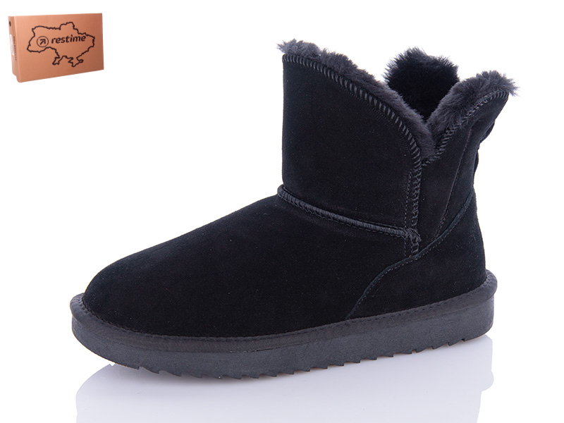Угги Restime (36-41) YWZ23005 black (зима)