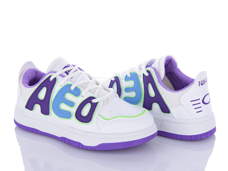 Кроссовки Violeta (36-40) 182-28 white-purple (деми)