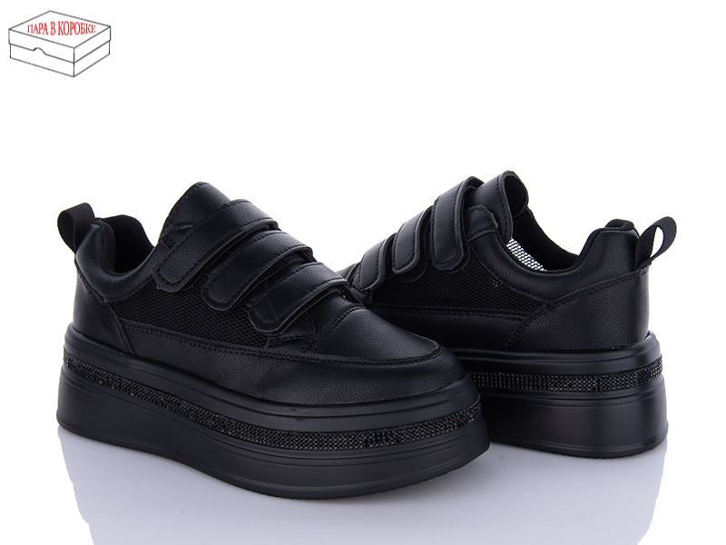 Кроссовки Ailaifa (36-41) 8333 all black (деми)