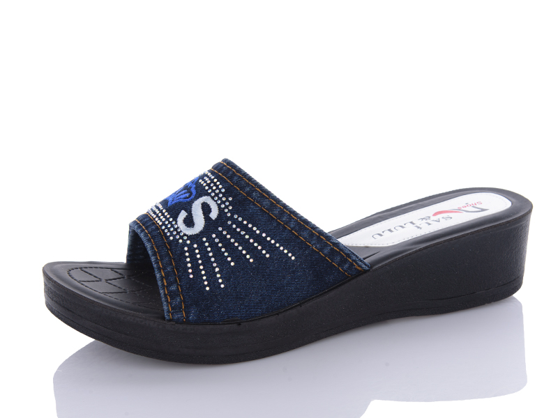 Шлепанцы Sali One (37-41) ЖК008 синій (лето)