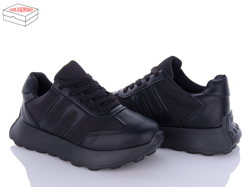 Кроссовки Ailaifa (36-41) 2391 all black піна (деми)