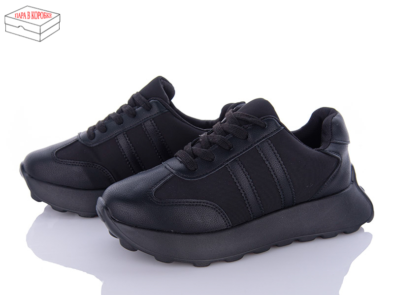 Кроссовки Ailaifa (36-41) 2393 all black піна (деми)
