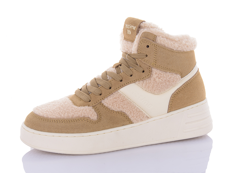 Кроссовки Restime (36-41) FWZ24282 beige (зима)