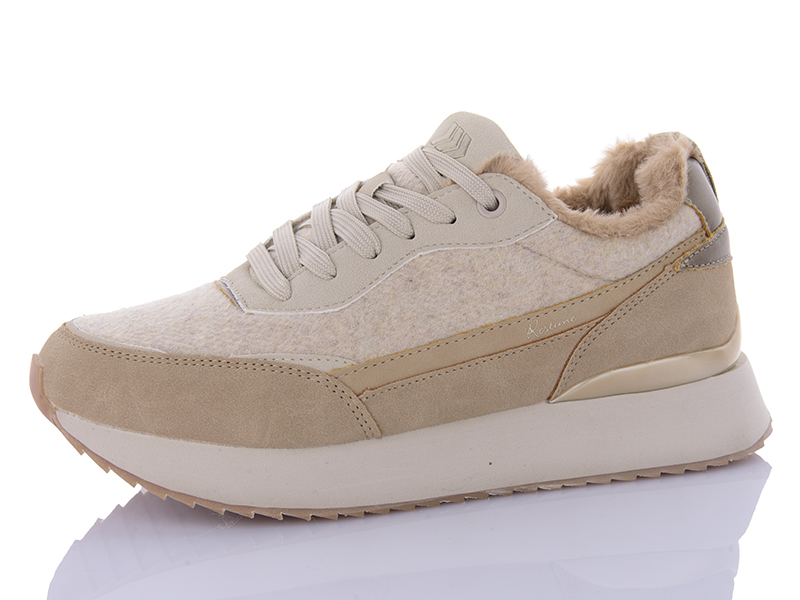 Кроссовки Restime (36-41) FWZ24284 beige (зима)