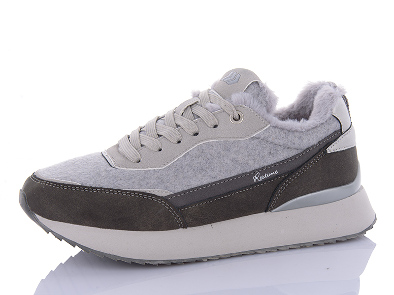 Кроссовки Restime (36-41) FWZ24284 grey (зима)