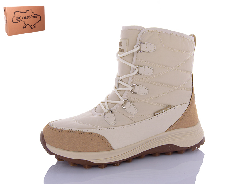Ботинки Restime (36-41) AWZ24305 beige (зима)