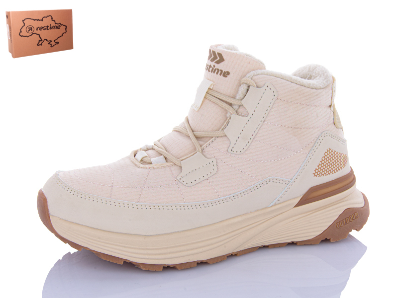 Кроссовки Restime (36-41) HWZ24393 beige (зима)