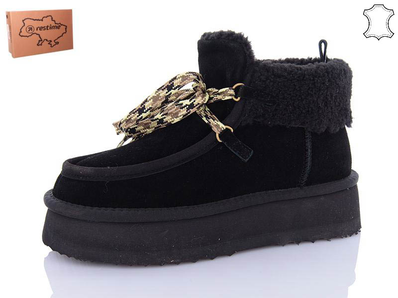 Угги Restime (36-41) YWZ24452 black (зима)