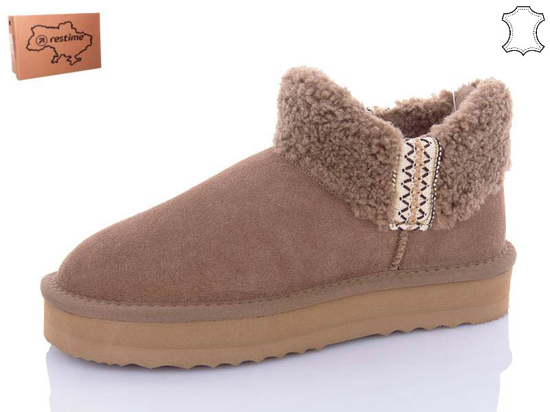 Угги Restime (36-41) YWZ24450 cappuccino (зима)