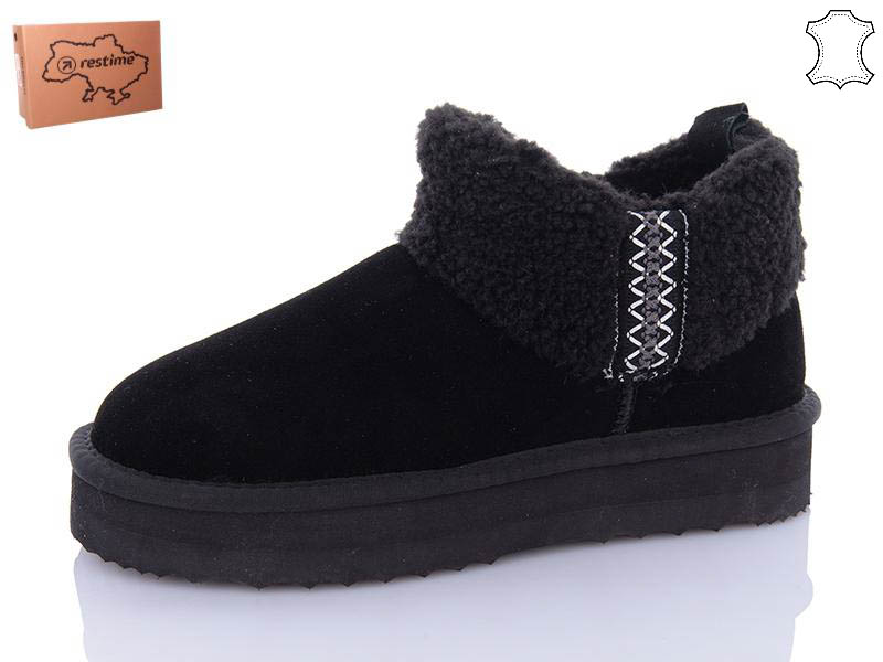 Угги Restime (36-41) YWZ24450 black (зима)