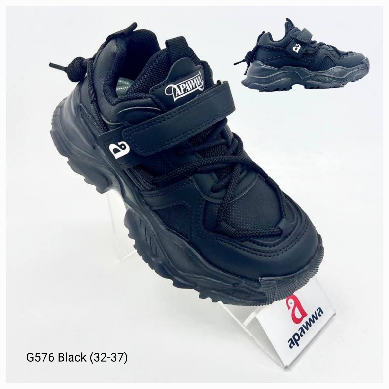 Кроссовки DvaClibee (32-37) Apa-G576 black (деми)