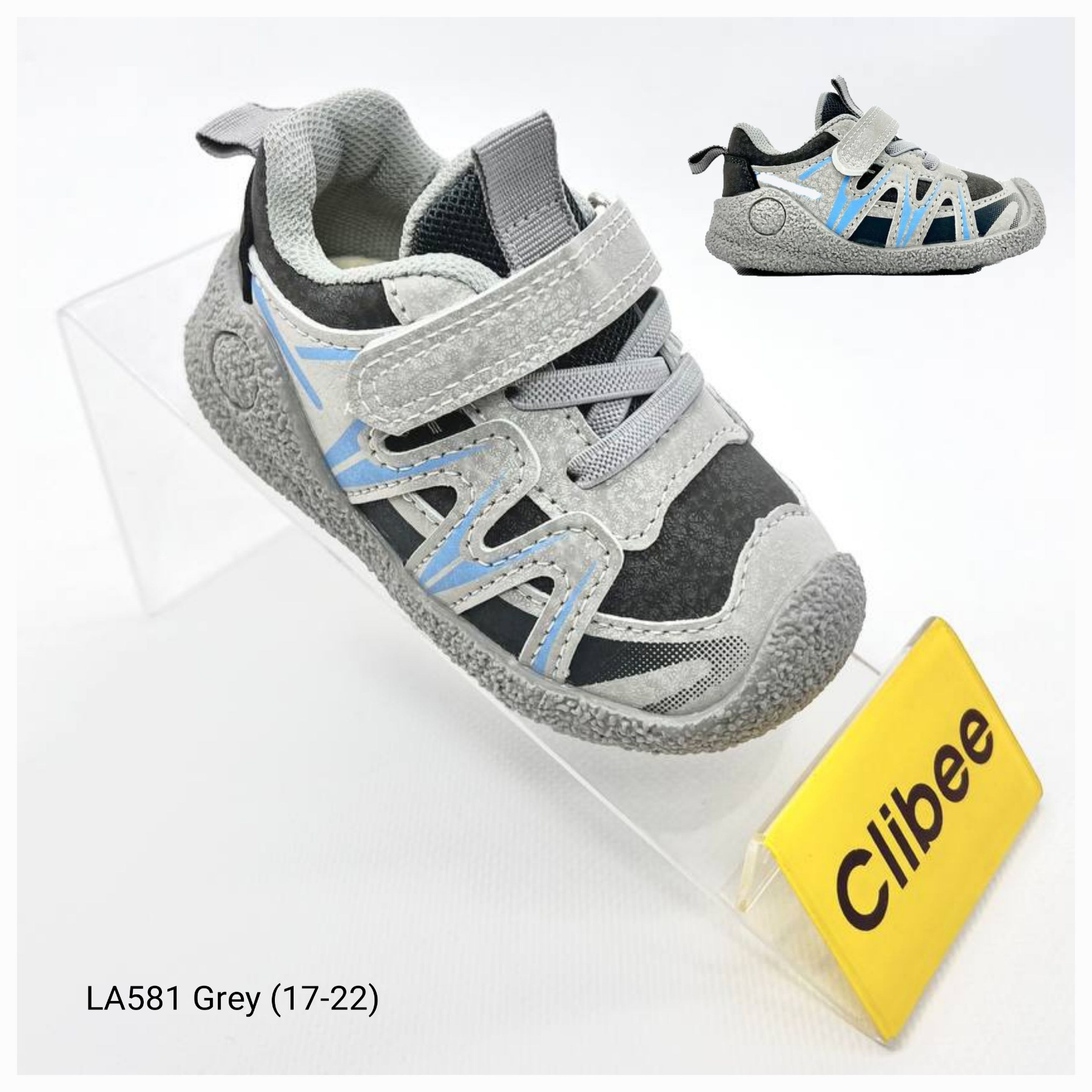 Кроссовки DvaClibee (17-22) Apa-LA581 grey (деми)