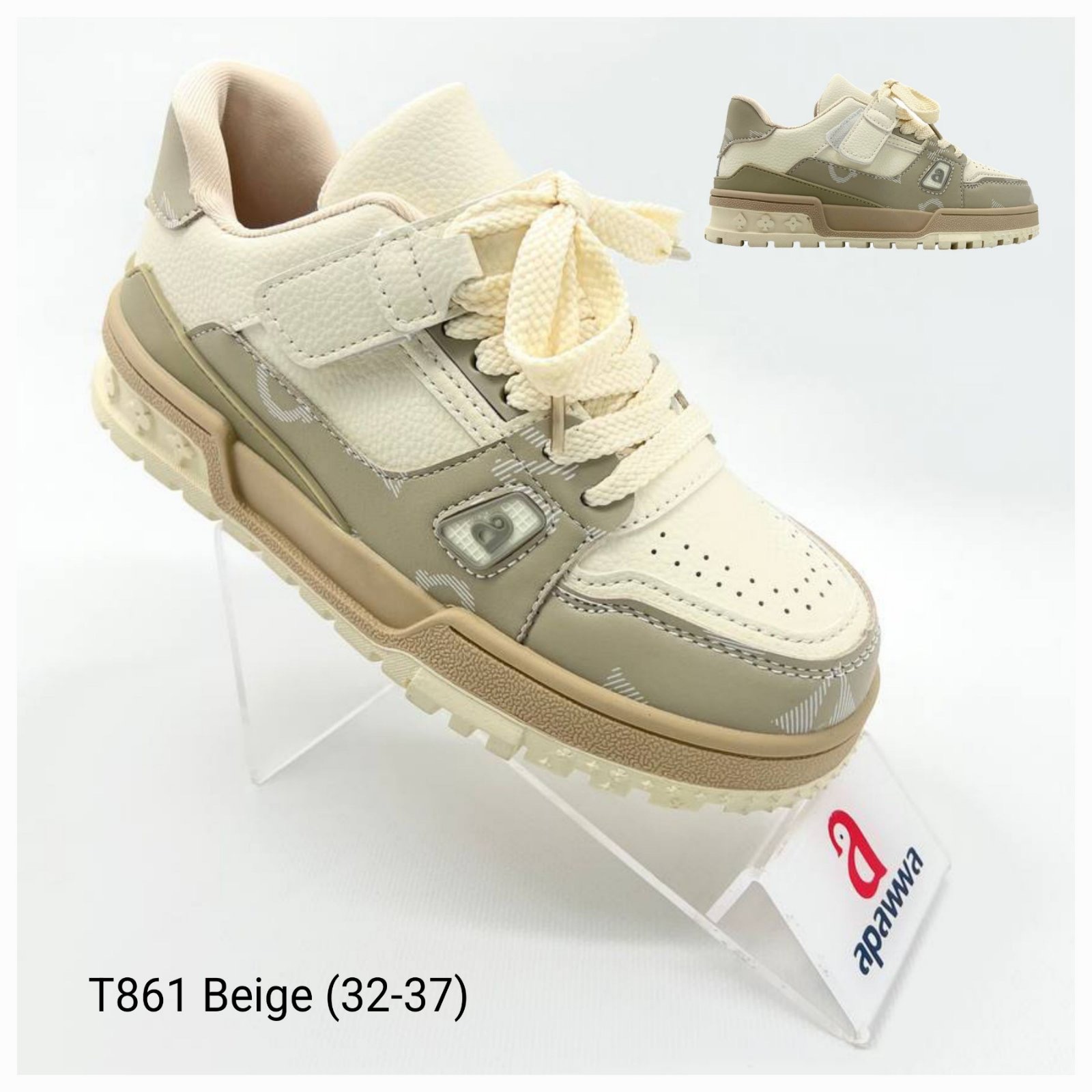 Кроссовки DvaClibee (32-37) Apa-T861 beige (деми)