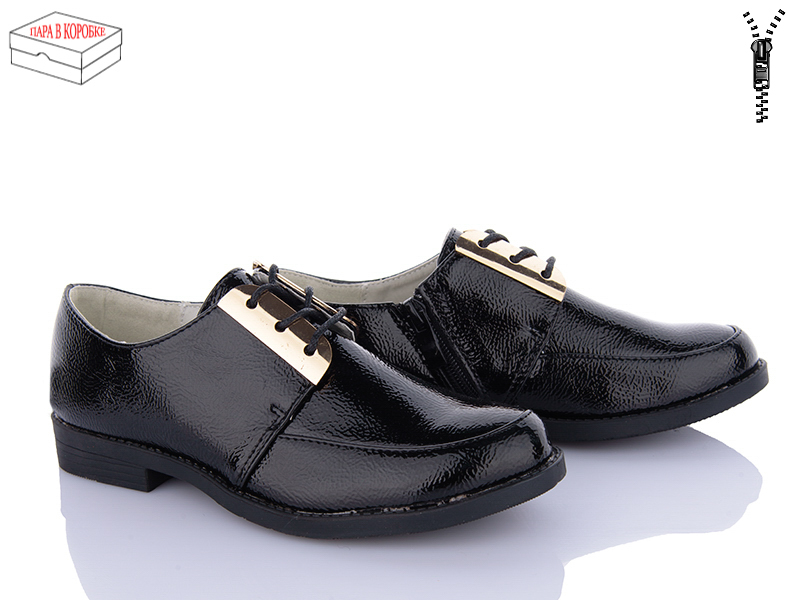 Туфли Waldem (31-36) WS09 black-old-2 (деми)