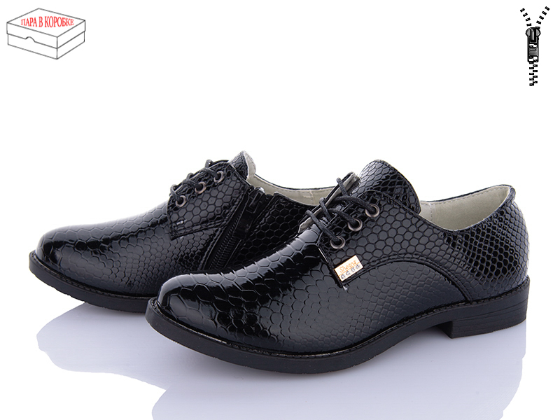 Туфли Waldem (31-36) WS10 black-old-2 (деми)