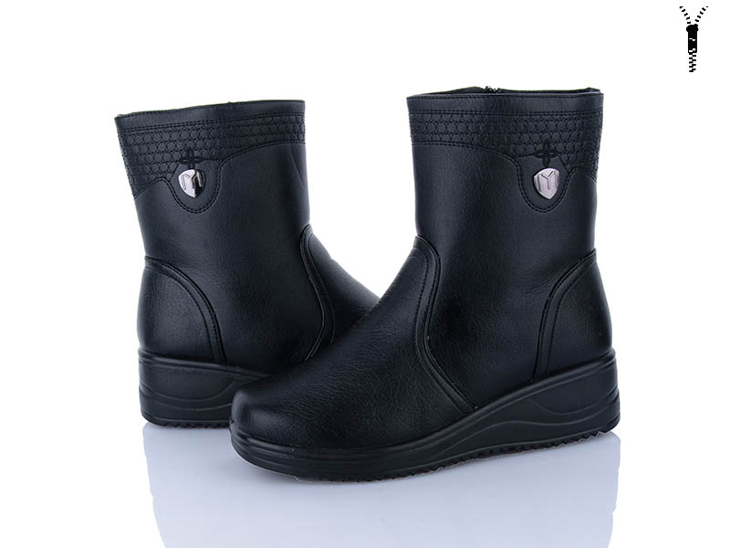 Ботинки Yuemingzu (37-42) 9908 black (зима)
