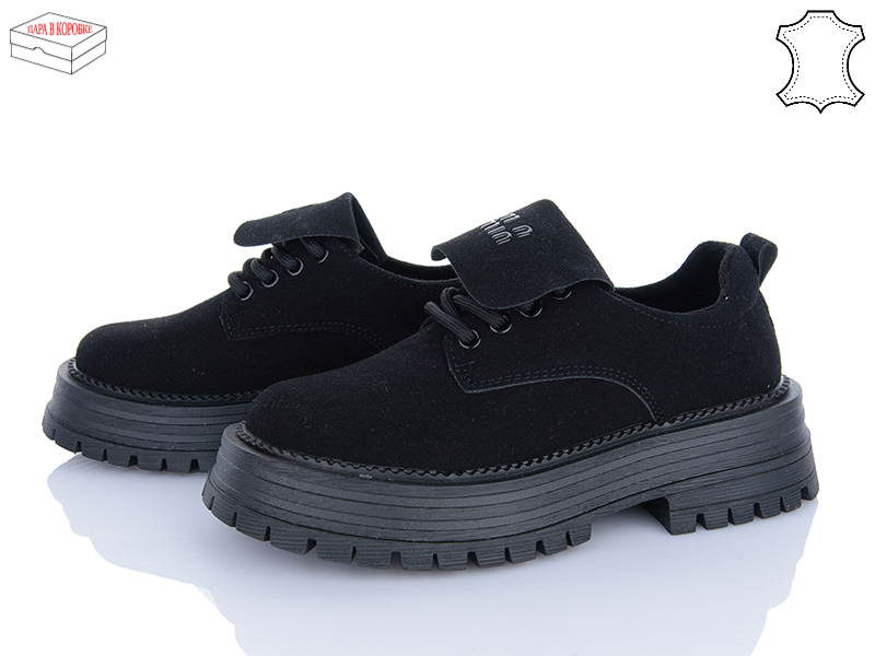 Туфли Ailaifa (36-41) AL01 all black (деми)