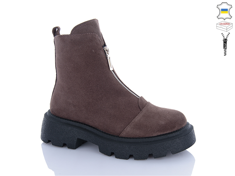 Ботинки Garti (36-40) 307 коричневий замш (зима)