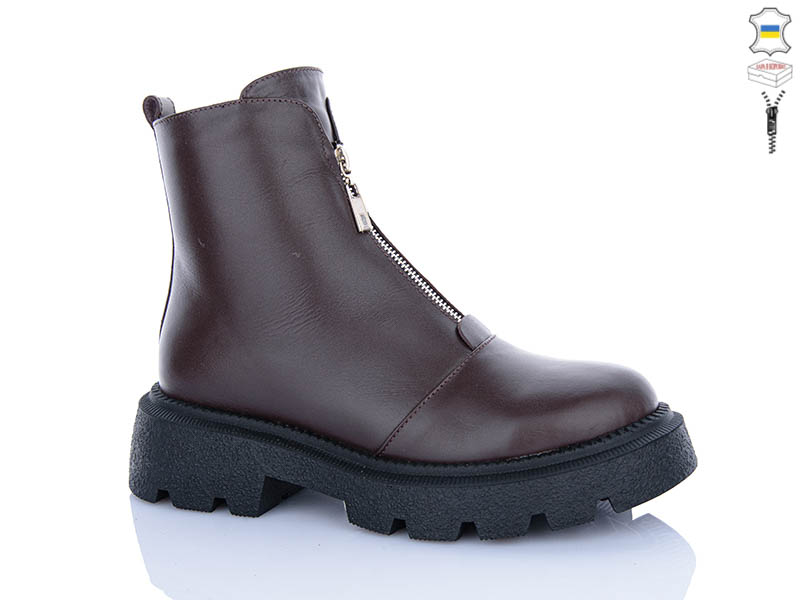 Ботинки Garti (36-41) 307 коричневий шкіра хутро (зима)