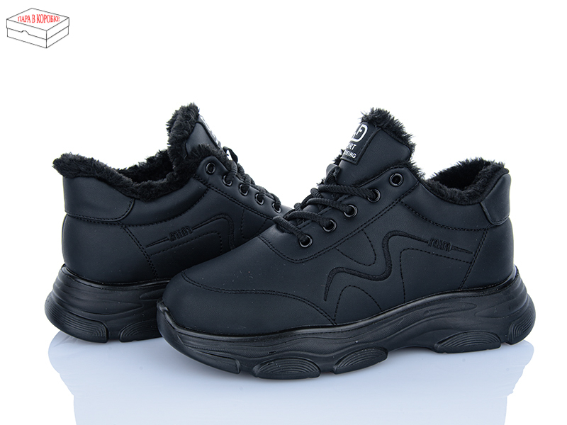 Кроссовки Yuemingzu (37-41) 2052 black (зима)