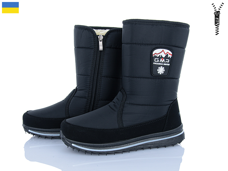 Дутики Roks (38-42) 3117 чорний (зима)