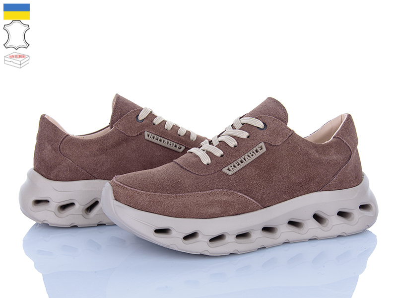 Кроссовки A.N.I.One (36-40) 507451 св.коричневий замш (деми)