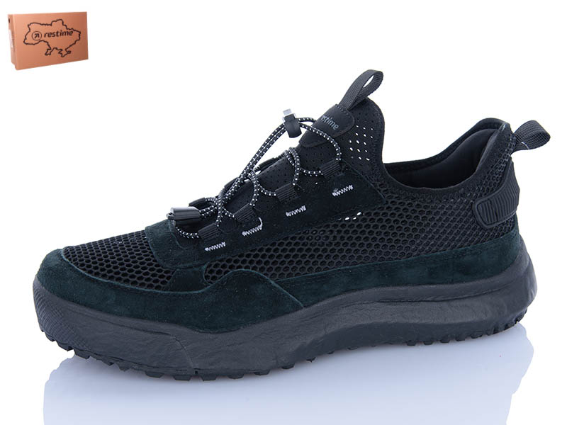 Кроссовки Restime (41-45) KML26802 black (лето)