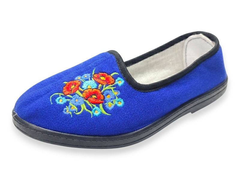Тапочки Rai shoes (37-41) Вишивка капці жін.синій (деми)
