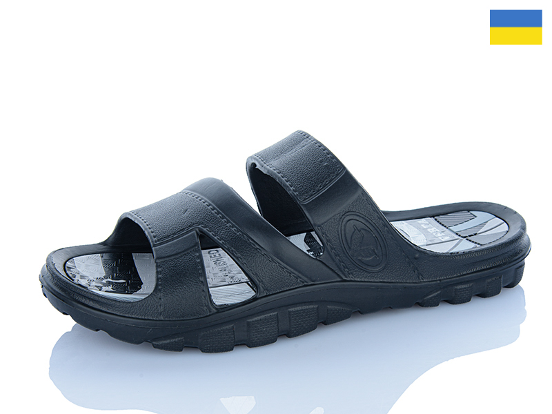 Шлепанцы ALEX M&L (41-46) B002 Чорні-т.сірий (лето)