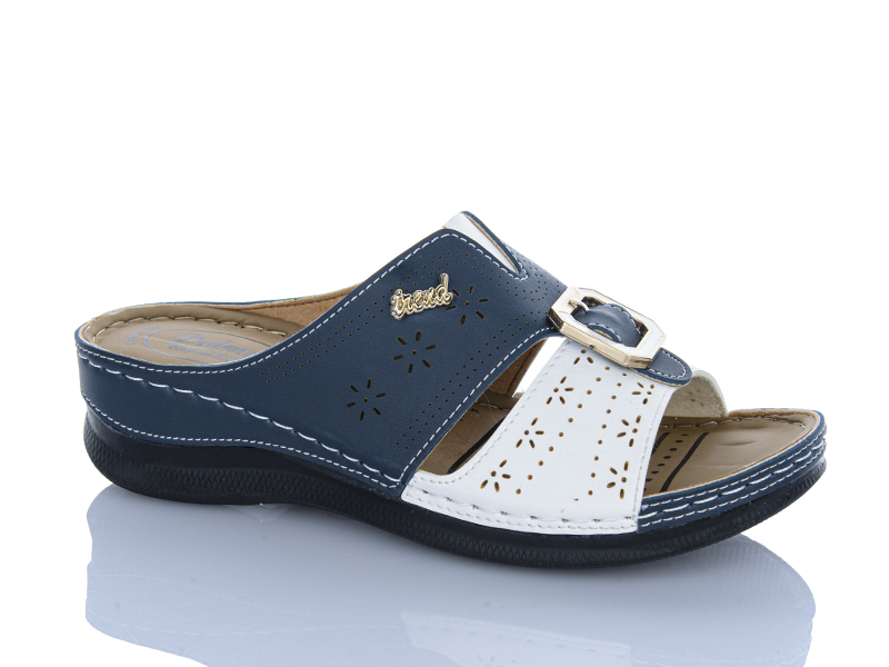 Шлепанцы Sali One (36-41) 1760 біл-синій (лето)