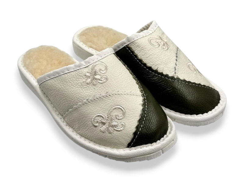 Тапочки Rai shoes (36-41) Капці 1 жін.беж-зелений (зима)