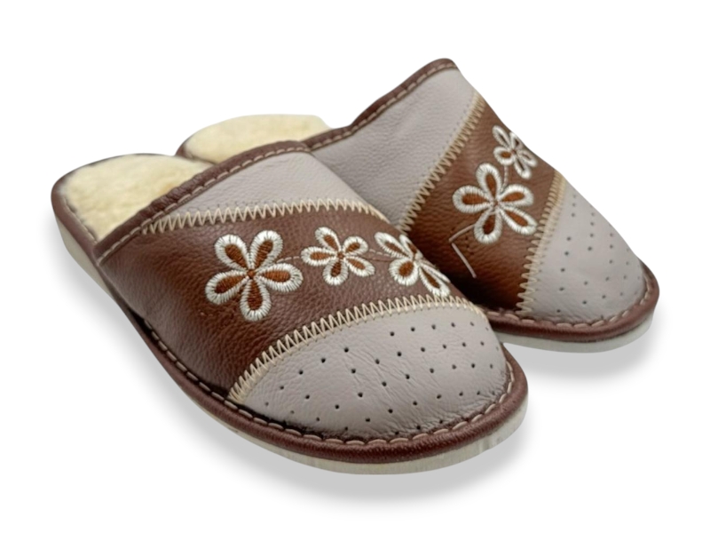 Тапочки Rai shoes (36-41) Капці 2 жін.коричневий (зима)
